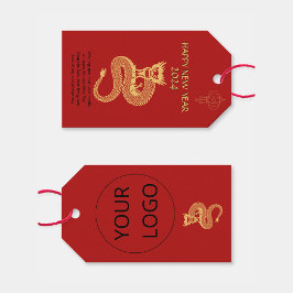 Etiquetas Para Regalos Rojo del logo del Feliz Año Nuevo Chino