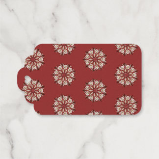 Etiquetas Para Regalos Rojo oscuro y blanco Rosemaling noruego floral