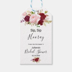 Etiquetas Para Regalos Rojo Tropical Romántico Sip Hooray Bridal Shower