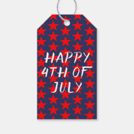 Etiquetas Para Regalos Rojo y Azul Feliz 4 de Julio