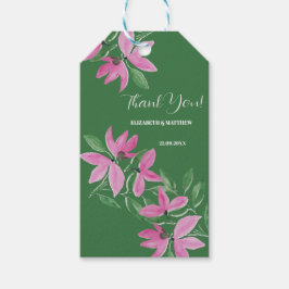 Etiquetas Para Regalos Romantic Pink And Green Wildflowers Watercolor Art
