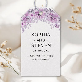 Etiquetas Para Regalos Romantic Purple Flowers - Floral Wedding Celebrati