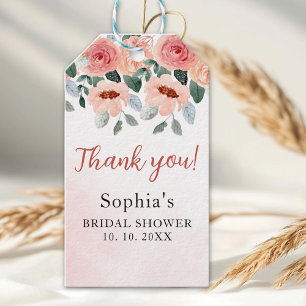 Etiquetas Para Regalos Romantic Rose Watercolor Bridal Shower