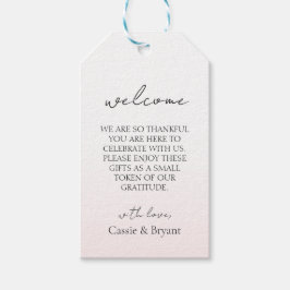 Etiquetas Para Regalos Romántica bienvenida Rubor de una boda rosa elegan