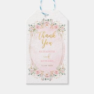 Etiquetas Para Regalos Romántica Rubor rosada favorece la boda floral de