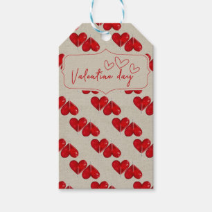 Etiquetas Para Regalos Romántica tarjeta de San Valentín Patrón de cora