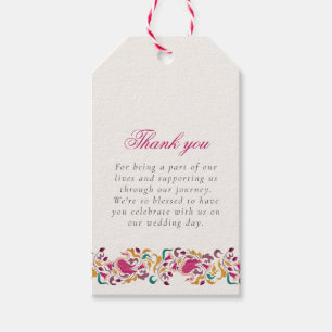 Etiquetas Para Regalos Romántico Boda de marco floral de Pearl Swan