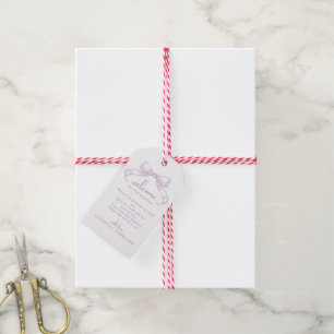 Etiquetas Para Regalos Romántico Bow   Lilac Welcome Favor