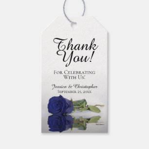 Etiquetas Para Regalos Romántico elegante Rosa de la Marina Azul Boda Gra