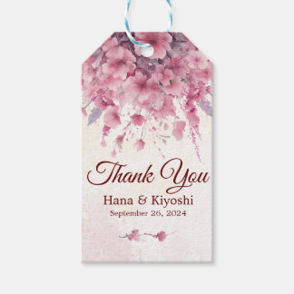 Etiquetas Para Regalos Romántico japonés flor de cerezo rosa