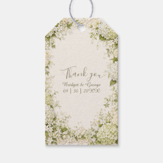 Etiquetas Para Regalos romántico Lujoso Verde Bodas Florales de Hortensia