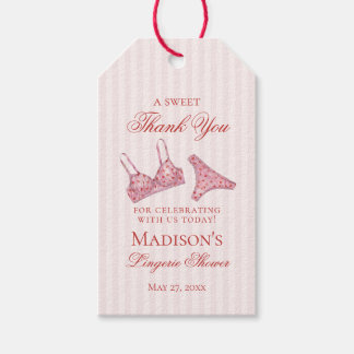 Etiquetas Para Regalos Ropa interior de corazón rosa y rojo Favor de fies