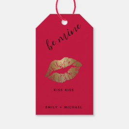 Etiquetas Para Regalos Ropa personalizada de San Valentín rosa negro LIPS