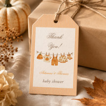 Ropa Vintage de Calabaza Agradecimiento de Baby Sh