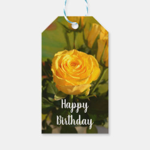 Etiquetas Para Regalos Rosa amarilla