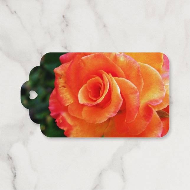 Etiquetas Para Regalos Rosa anaranjada (Reverso (Horizontal))