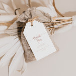 Etiquetas Para Regalos Rosa Boda de caligrafía de oro Gracias<br><div class="desc">Estos rosas bodas de caligrafía dorada te agradecen las etiquetas favores, perfectas para una recepción de bodas rústica. El diseño, sencillo y elegante, presenta una tipografía de escritura clásica y elegante en oro y blanco rosa. Personalice estas etiquetas con un mensaje breve, sus nombres y la fecha de su boda....</div>