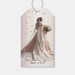 Etiquetas Para Regalos Rosa Boda de Invierno Novia Fiesta del corazón bri