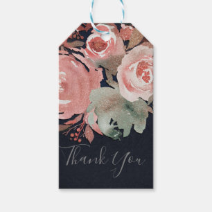 Etiquetas Para Regalos Rosa Coral Melocotón Suave Floral Destacado Ramo d