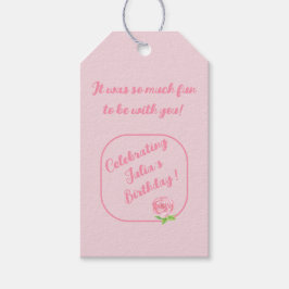 Etiquetas Para Regalos Rosa de acuarela pintado a mano