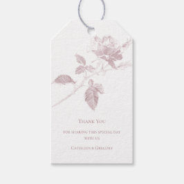 Etiquetas Para Regalos Rosa de Arte de Línea Rosa Polvorienta Agradecimie