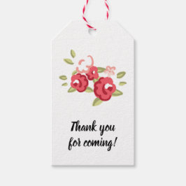 Etiquetas Para Regalos Rosa de época y puntos de polka azul oscuro