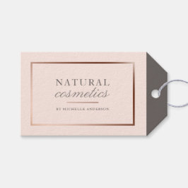 Etiquetas Para Regalos Rosa de moda Relieve metalizado dorado y cosmético