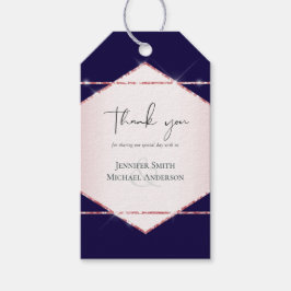 Etiquetas Para Regalos Rosa dorado presupuesto con brillo de lámina para 