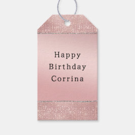 Etiquetas Para Regalos Rosa espumoso Gold Glam Brown Purpurina