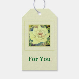 Etiquetas Para Regalos Rosa Floral Acuarela — Jardín de Salvia y Marfil