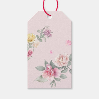Etiquetas Para Regalos Rosa Floral Acuarela Rosa Personalizada