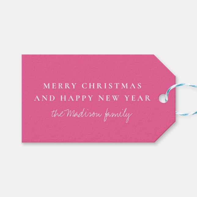 Etiquetas Para Regalos Rosa francés simple (Frente (Horizontal))