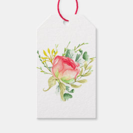 Etiquetas Para Regalos Rosa Garden Watercolor Rose Bouquet