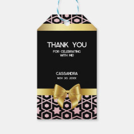 Etiquetas Para Regalos Rosa Gold Egypt Geometric Gold Bow Cumpleaños