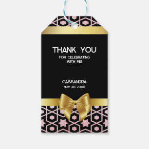 Etiquetas Para Regalos Rosa Gold Egypt Geometric Gold Bow Cumpleaños
