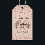 Etiquetas Para Regalos Rosa Gold Rubor 60th Birthday Gracias Confetti<br><div class="desc">"Gracias" etiqueta de regalo / favoritismo - Elegante Purpurina Rosa de Oro Confetti Rubor Pink.</div>