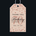 Etiquetas Para Regalos Rosa Gold Rubor 70th Birthday Gracias Confetti<br><div class="desc">"Gracias" etiqueta de regalo / favoritismo - Elegante plantilla de Rosa de oro de 70 años Purpurina Confetti Rubor Pink.</div>