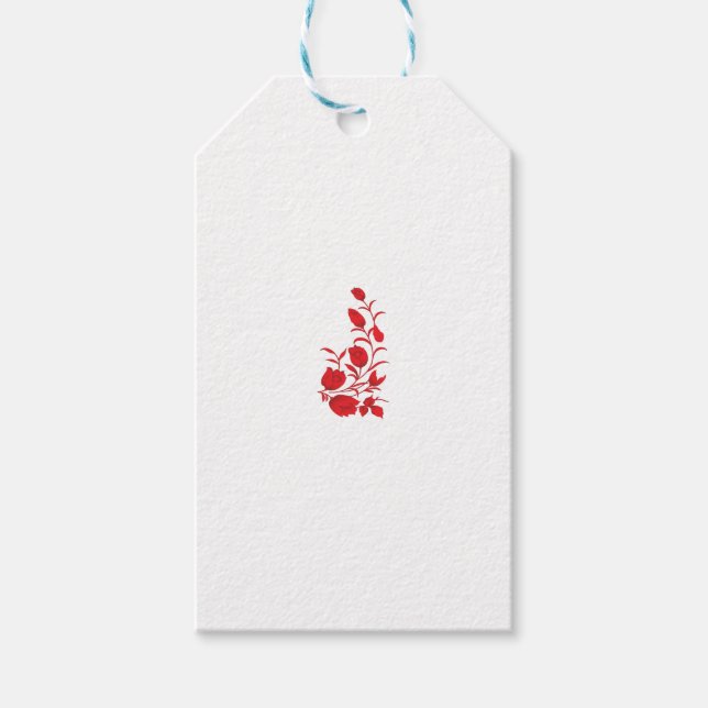 Etiquetas Para Regalos Rosa Madder, diseño floral de Thunderbird (Anverso)