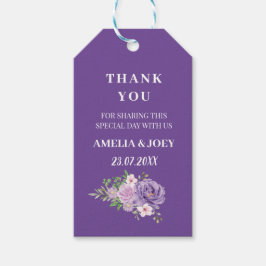 Etiquetas Para Regalos Rosa morado Boda floral