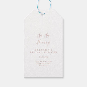 Etiquetas Para Regalos Rosa Oro Minimalista Sip Sip Hooray Bridal Shower