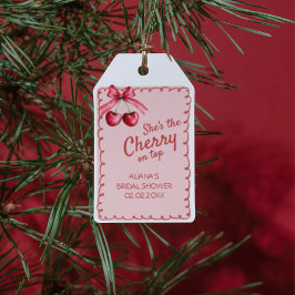 Etiquetas Para Regalos Rosa Rojo Es La Cereza En La Ducha Bridal Superior
