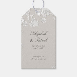 Etiquetas Para Regalos Rosa Soneto de Marfil Formal Clásico Etéreo Boda