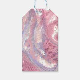 Etiquetas Para Regalos Rosa y Purpura Iridescente con Lentejuelas