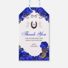 Etiquetas Para Regalos Rosas azules occidentales Ranchero Quinceanera Eti