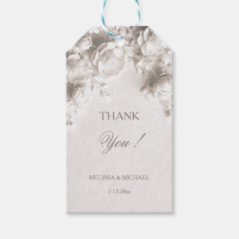 Etiquetas Para Regalos Rosas blancas 3D boda agradecimiento