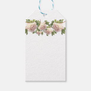 Etiquetas Para Regalos Rosas blancas marfil sonrosadas elegantes y hermos