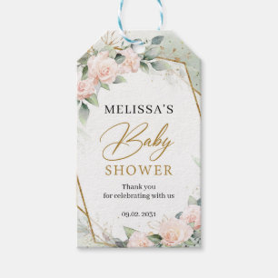 Etiquetas Para Regalos Rosas bohemias de oro eucalipto Baby Shower