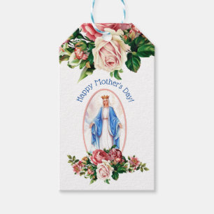 Etiquetas Para Regalos Rosas católicos religiosos bendecidos del Virgen