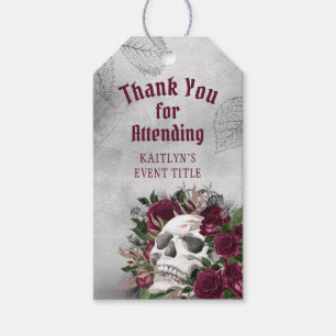 Etiquetas Para Regalos Rosas de cráneo Borgoña Maroon Gray personalizado