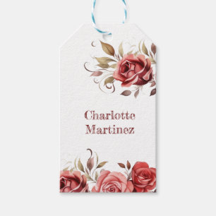 Etiquetas Para Regalos rosas de primavera rosada floreciendo para una flo